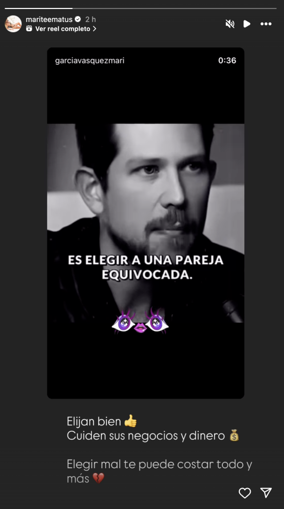 Historia de Marité Matus en Instagram