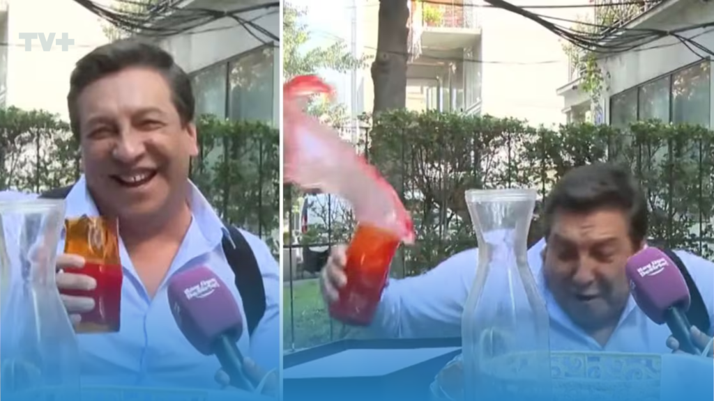 ¡Qué plancha! Julio César Rodríguez terminó en el suelo en despacho en vivo
